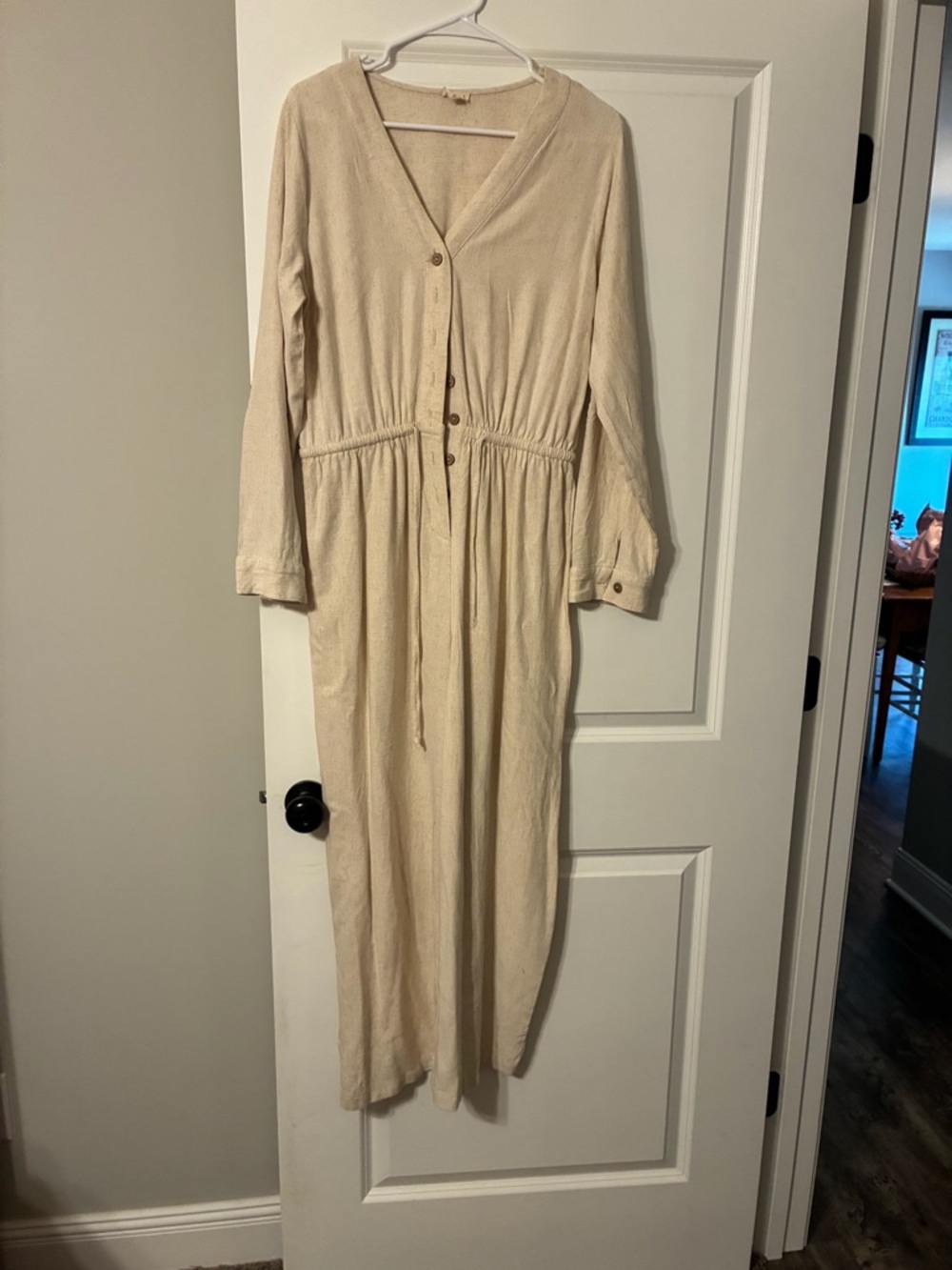 Long Sleeve Cream Button-Front jumper